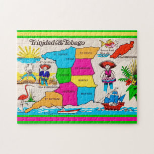 Trinidad & Tobago Karte 11x14