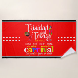 Trinidad & Tobago Kultur Stolz Karneval - ROT Strandtuch