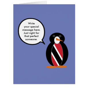 Trinidad Tobago Sprechende Fr. Pinguin Große Karte