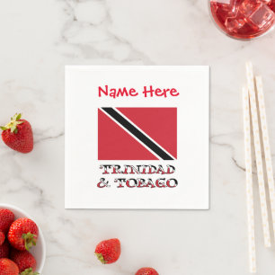 Trinidad-Tobago Trinidad-Flagge Rot Personalisieru Serviette