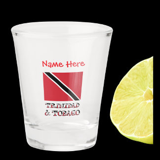 Trinidad Tobago Trinidadian Flag Red Personalisier Schnapsglas