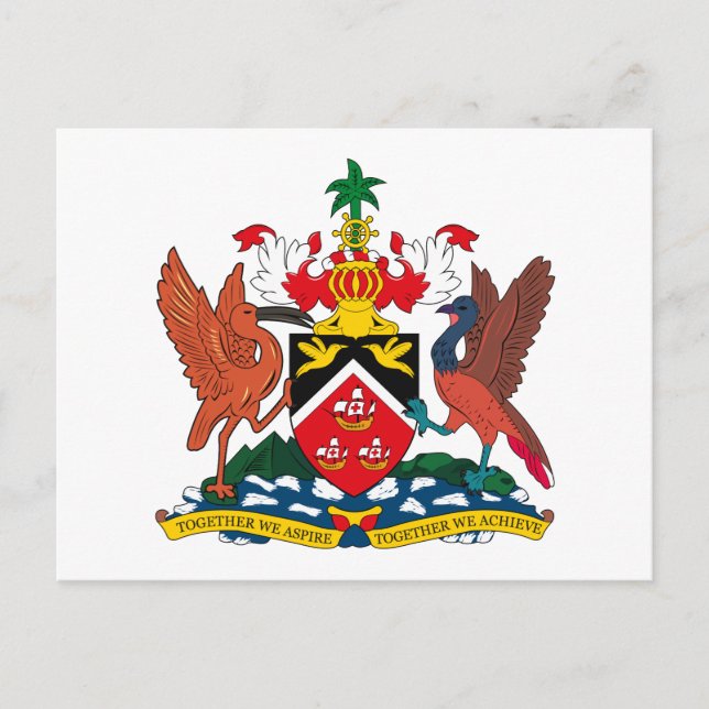 Trinidad und Tobago Coat of Arms Postcard Postkarte (Vorderseite)