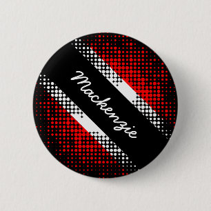 Trinidad und Tobago Dot Muster mit Namen Button