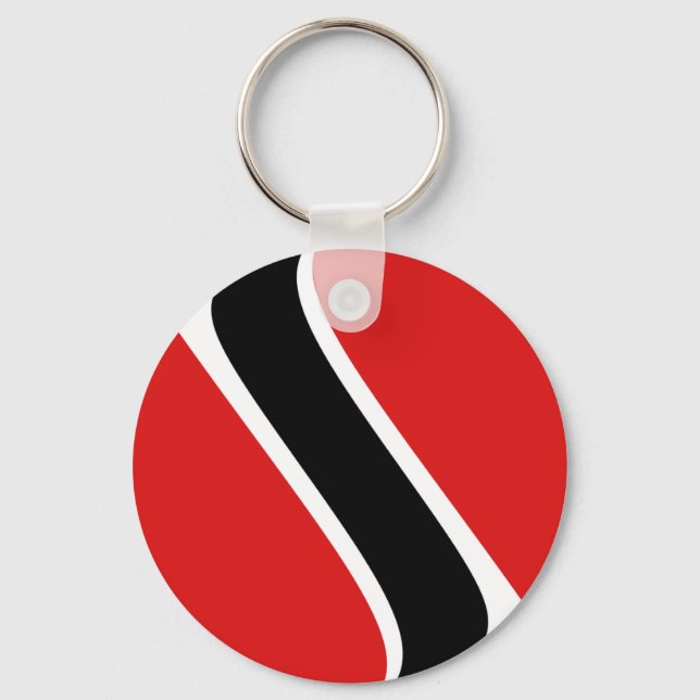 Trinidad und Tobago Fisheye Flag Schlüsselanhänger (Vorderseite)
