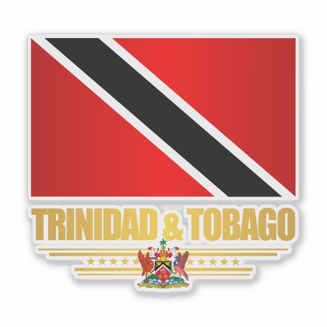 Trinidad und Tobago Flag Aufkleber (Vorderseite)