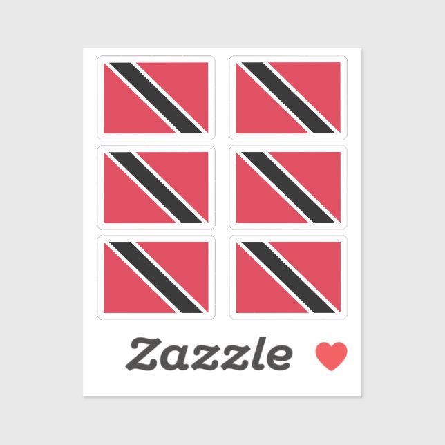 Trinidad und Tobago Flag Collection Pack 6 Aufkleber (Blatt)