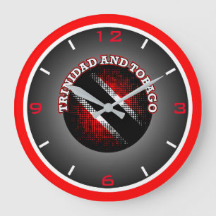 Trinidad und Tobago Flag (Dot Pattern) Große Wanduhr