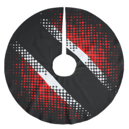 Trinidad und Tobago Flag (Dot Pattern) Polyester Weihnachtsbaumdecke