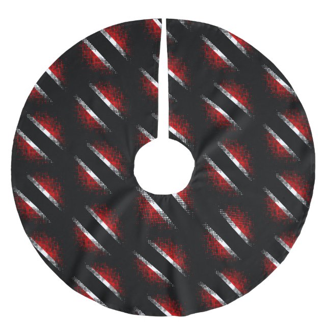 Trinidad und Tobago Flag (Dot Pattern) Polyester Weihnachtsbaumdecke (Vorderseite)