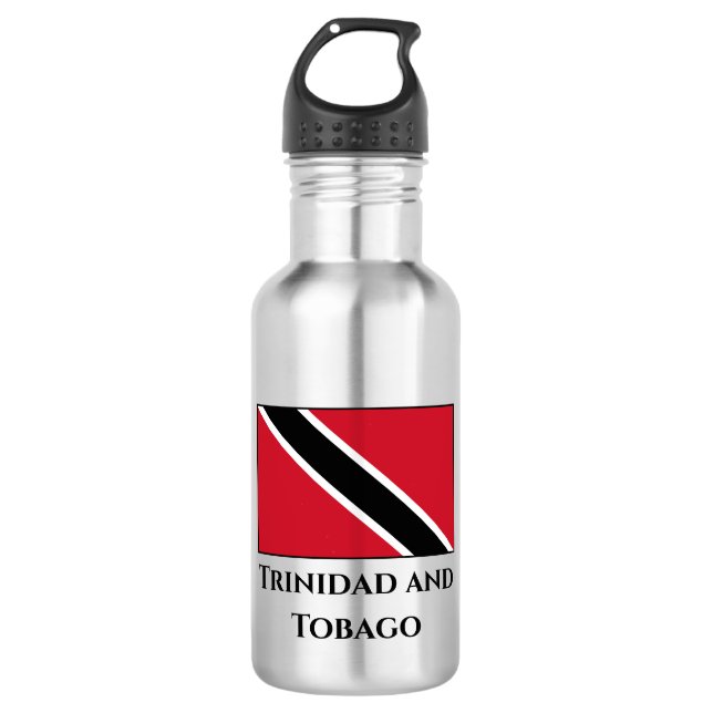 Trinidad und Tobago Flag Edelstahlflasche (Vorderseite)