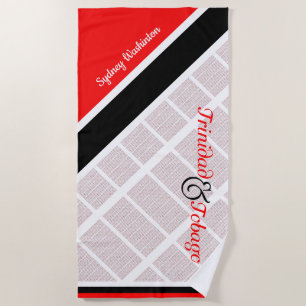 Trinidad und Tobago Flag mit Ihrem Namen Strandtuch
