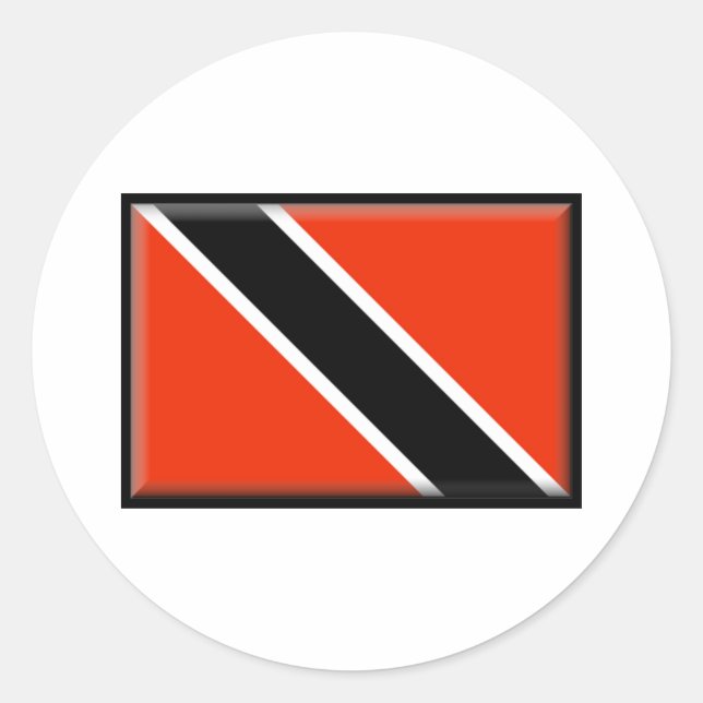Trinidad und Tobago Flag Runder Aufkleber (Vorderseite)