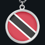 Trinidad und Tobago Flag Versilberte Kette<br><div class="desc">Trinidad und Tobago Flag; Trinidadian,  Tobagonian</div>