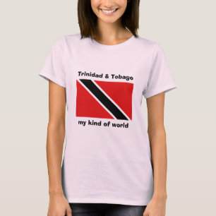 Trinidad und Tobago-Flagge + Karte + Text-T - T-Shirt