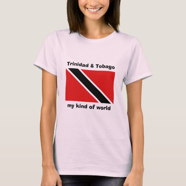 Trinidad und Tobago-Flagge + Karte + Text-T - T-Shirt (Vorderseite)