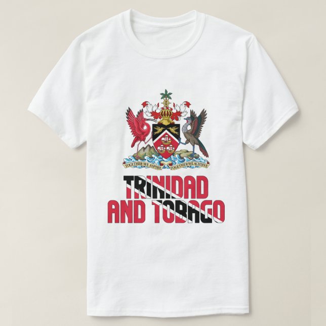 Trinidad und Tobago - Flagge und Wappen T-Shirt (Design vorne)