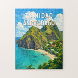 Trinidad und Tobago Illustration Reise Kunst Retro