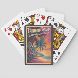 Trinidad und Tobago Landschaft Illustration Reise Spielkarten
