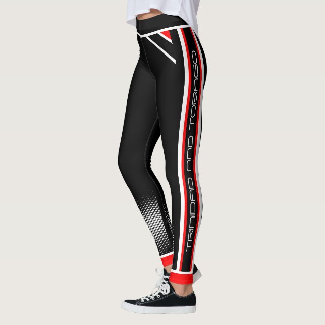 Trinidad und Tobago on (Rotes Weiß Schwarz) Leggings (Links)