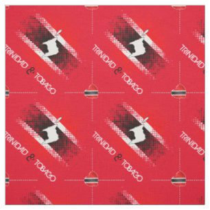 Trinidad und Tobago-Punktmuster-Herzflagge auf Rot Stoff