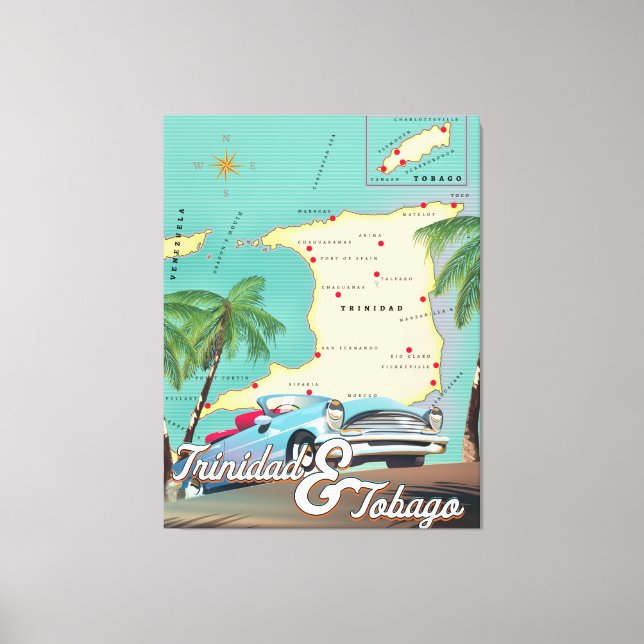 Trinidad und Tobago Reiseplakat Leinwanddruck (Vorderseite)