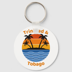Trinidad und Tobago Retro Sunset Schlüsselanhänger