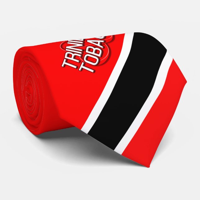 Trinidad und Tobago (Rot) Krawatte (Gerollt)