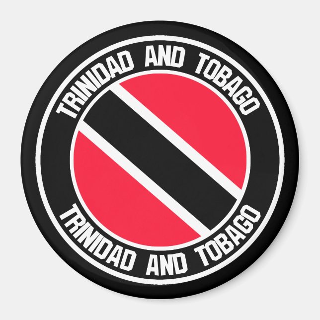 Trinidad und Tobago Round Emblem Magnet (Vorne)