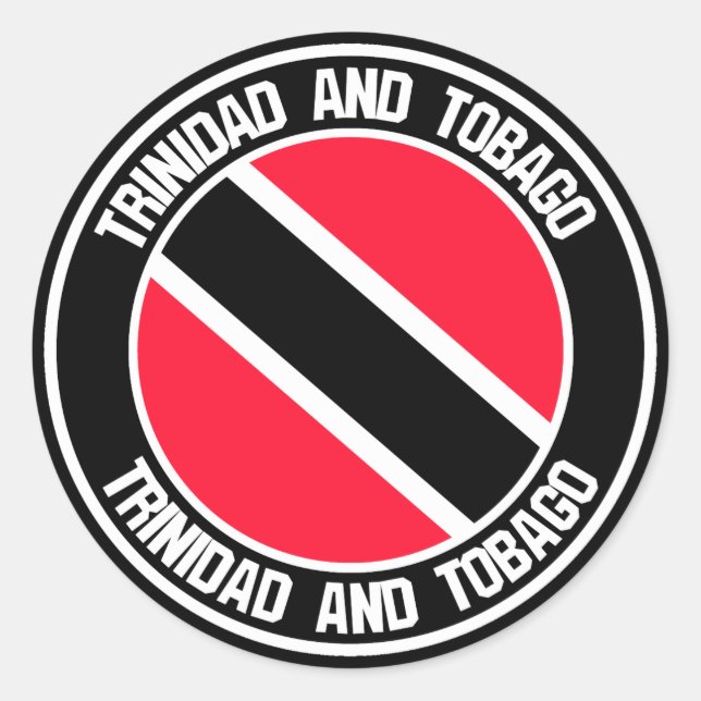Trinidad und Tobago Round Emblem Runder Aufkleber (Vorderseite)