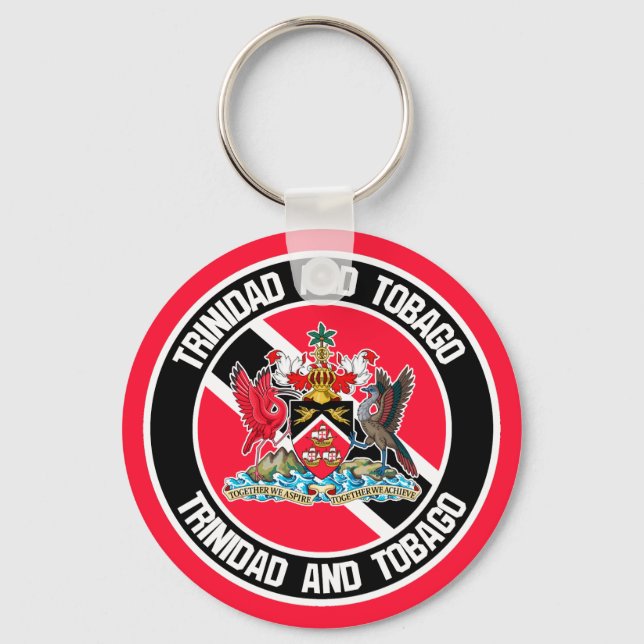 Trinidad und Tobago Round Emblem Schlüsselanhänger (Vorderseite)