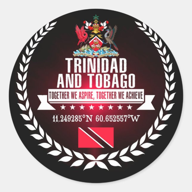 Trinidad und Tobago Runder Aufkleber (Vorderseite)