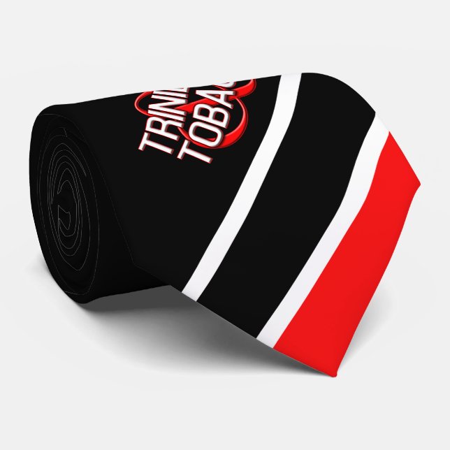 Trinidad und Tobago (Schwarz) Krawatte (Gerollt)