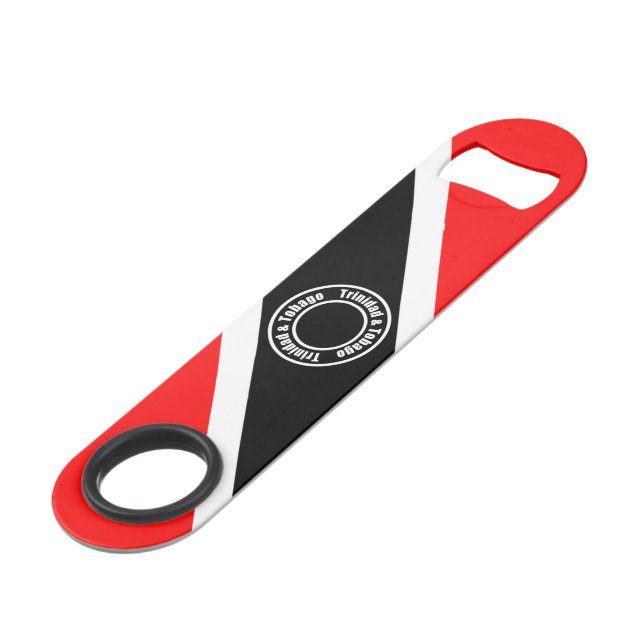 Trinidad und Tobago Speed Flaschenöffner (Vorderseite Schrägansicht)