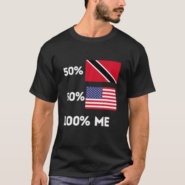 Trinidad und Tobago Trini Pride Flag Funny USA Roo T-Shirt (Vorderseite)
