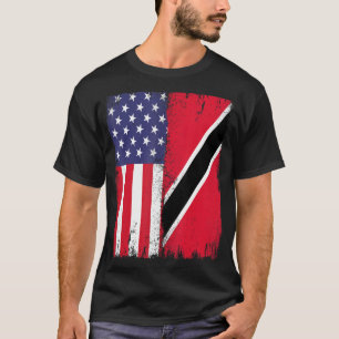 Trinidad und Tobago Trini Roots Halb USA Trinidad T-Shirt
