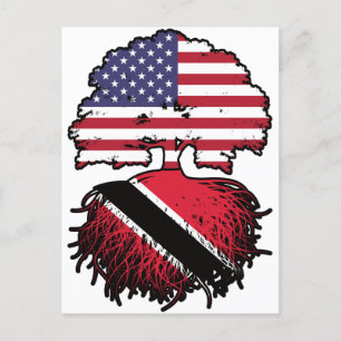 Trinidad und Tobago Trinidadian American USA Tree Postkarte