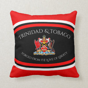 Trinidad und Tobago Wappen rotes Punktmuster Kissen