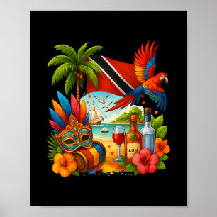 Trinidad und Togo Karibik Urlaub Trinidad Flagge Poster
