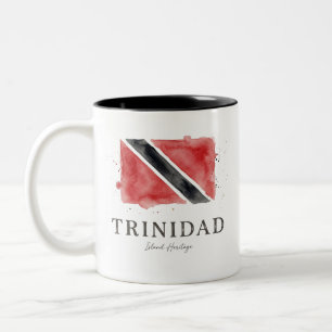 Trinidad-Wasserfarbenflagge Karibisches Erbe Zweifarbige Tasse