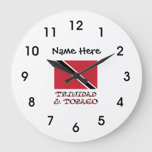 Trinidadian Tobagan und Trinidad Tobago Name Große Wanduhr
