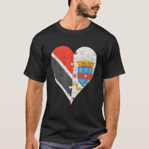 Trinidadian & Tobagoan St Barts Flag Herz T-Shirt
