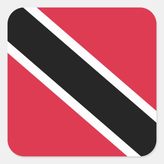 Trinidadians und Tobago Flag, Trinidad und Tobago Quadratischer Aufkleber (Vorderseite)