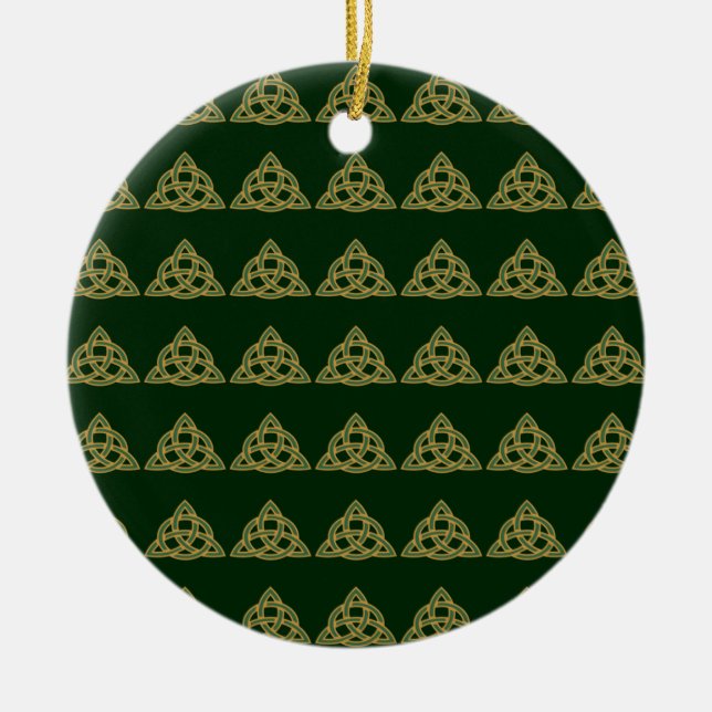 Trinitätsknoten grüne Ornamente (Vorne)