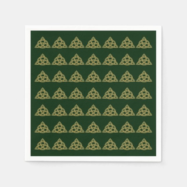 Trinitätsknoten grüne Papiertücher Serviette (Vorderseite)