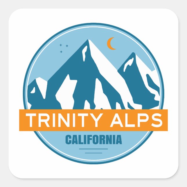 Trinity Alps California Quadratischer Aufkleber (Vorderseite)