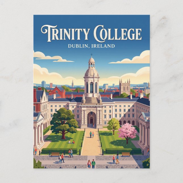 Trinity College Dublin Irland Postkarte (Vorderseite)