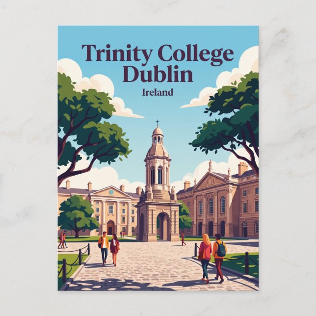 Trinity College Dublin Irland Postkarte (Vorderseite)