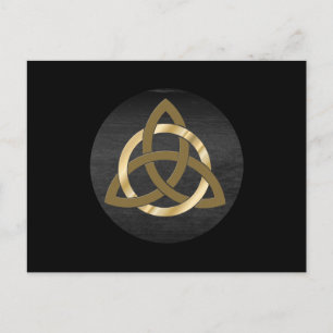 Trinity Knot Celtic Black Gold Postkarte