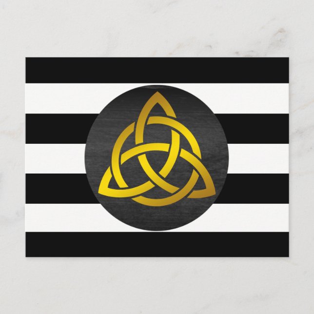 Trinity Knot Celtic Black Striping Postkarte (Vorderseite)