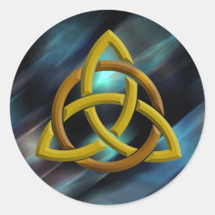 Trinity Knot Celtic Blue Metal Glitzer Runder Aufkleber